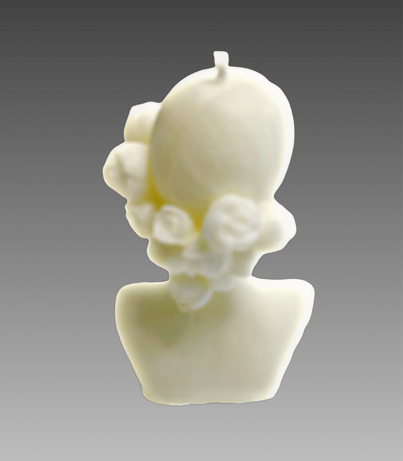 Girl with Flowers in Hair Pillar Candle