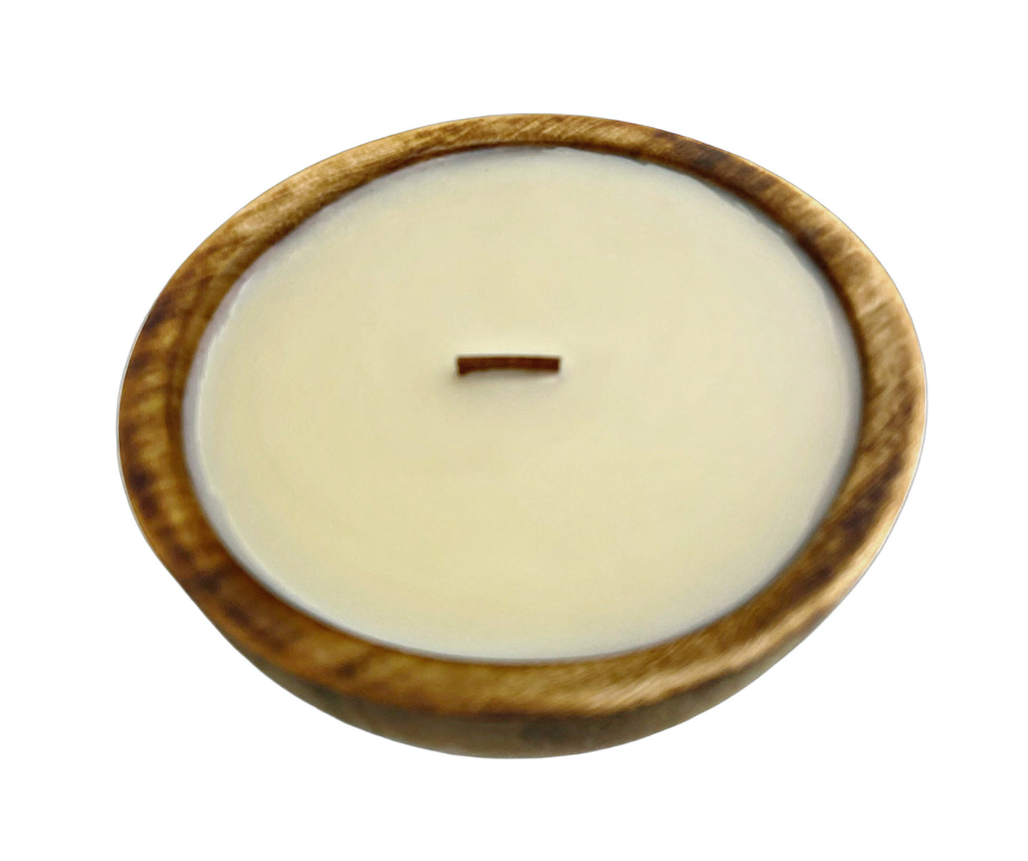 Round Wooden Dough Bowl Candle with Lid