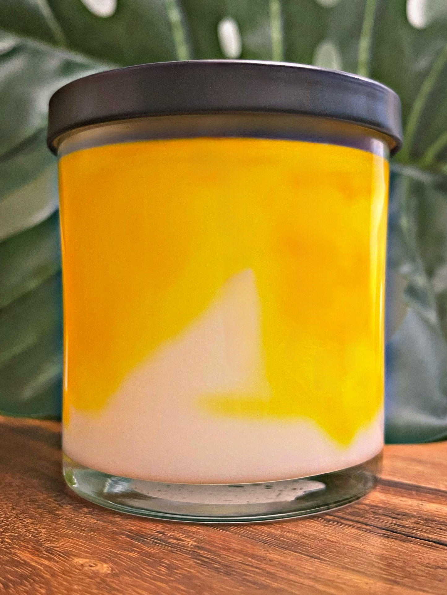 Lemon Verbena Marbled Candle Premium Wax Wooden Wick 9 oz Jar