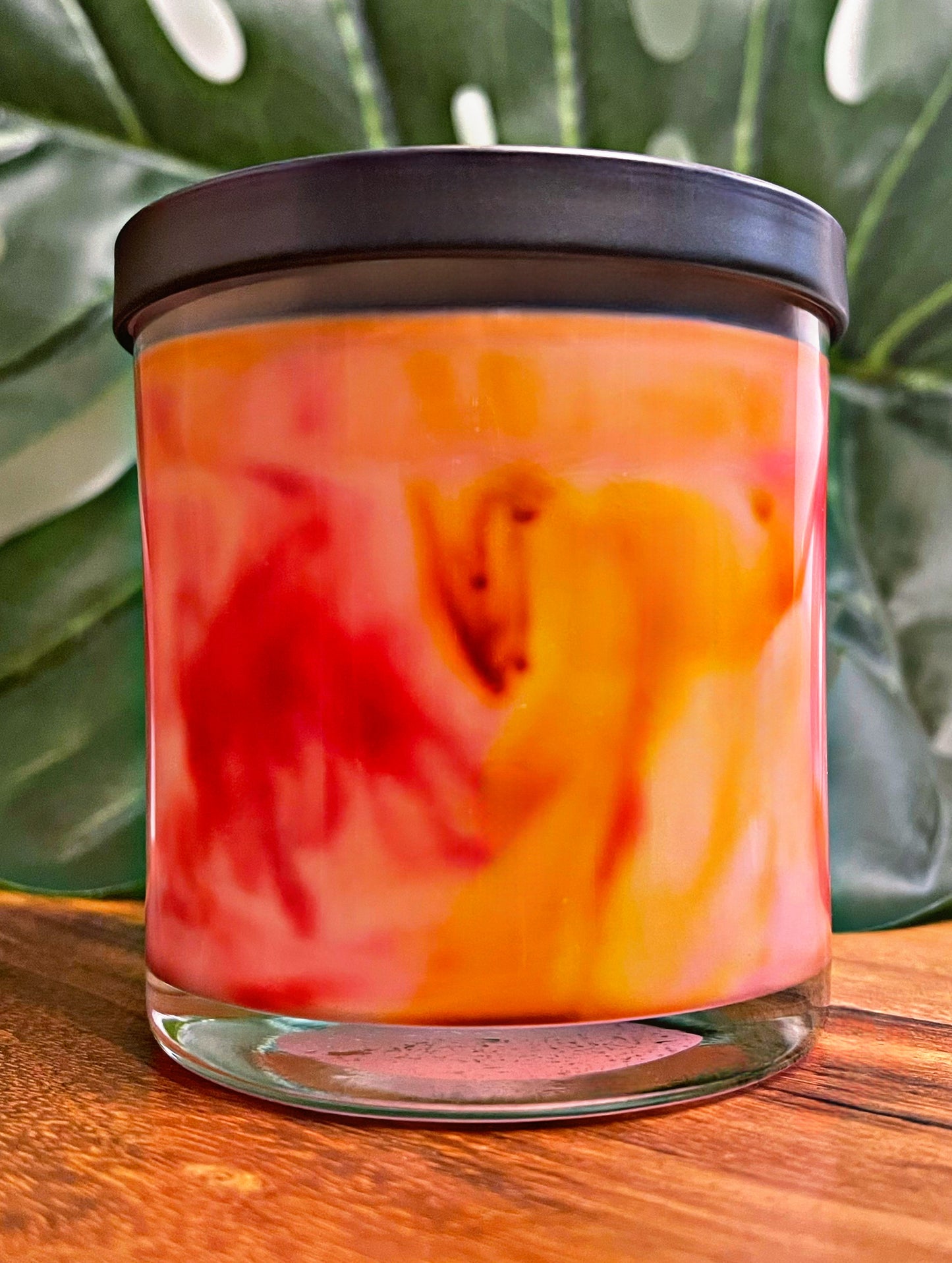 Strawberry Cheesecake Marbled Candle Premium Wax Wooden Wick 9 oz Jar