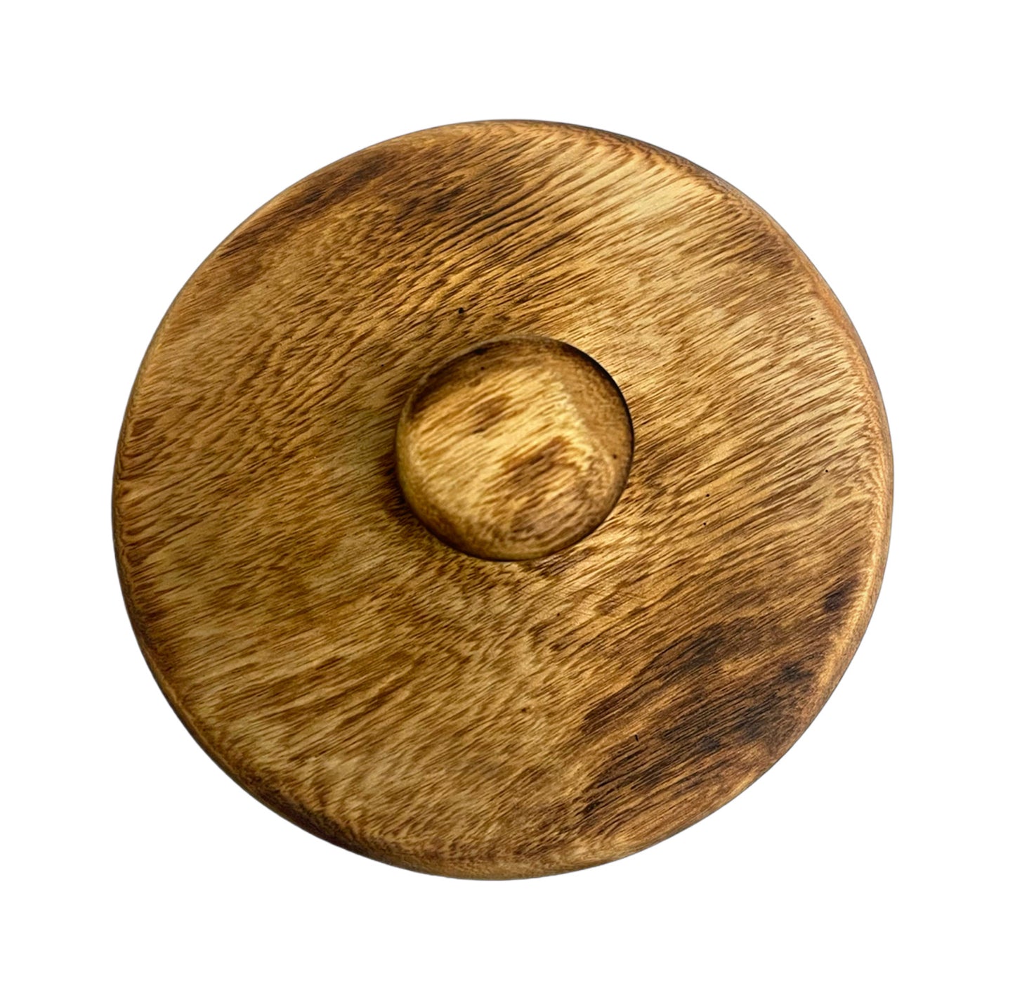 Round Wooden Dough Bowl Candle with Lid