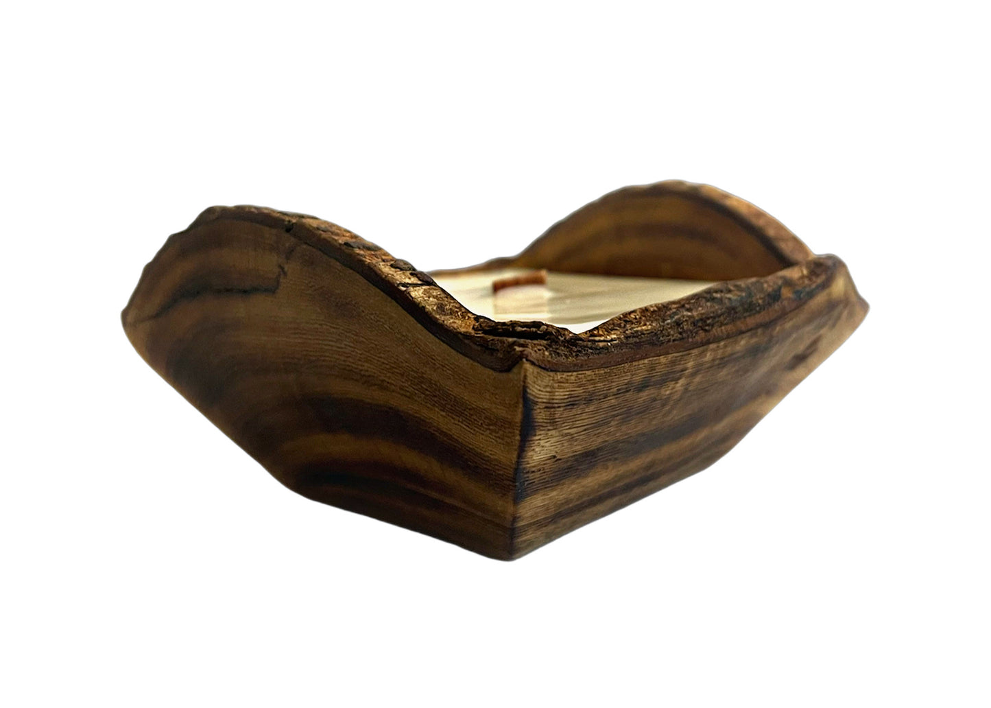 Square Wooden Dough Bowl Candle