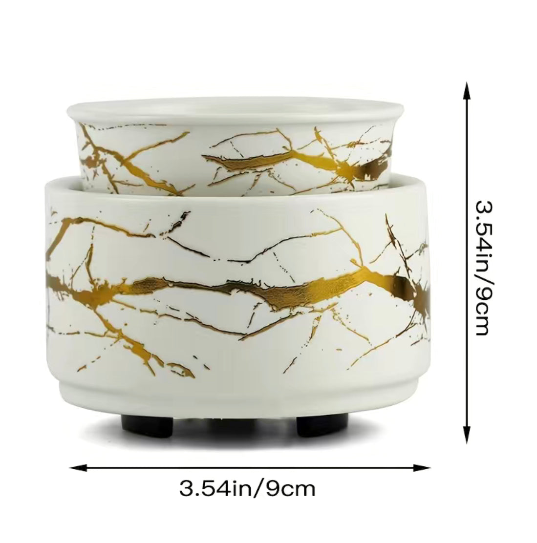 White and Gold Marbled Ceramic Electric Wax Warmer