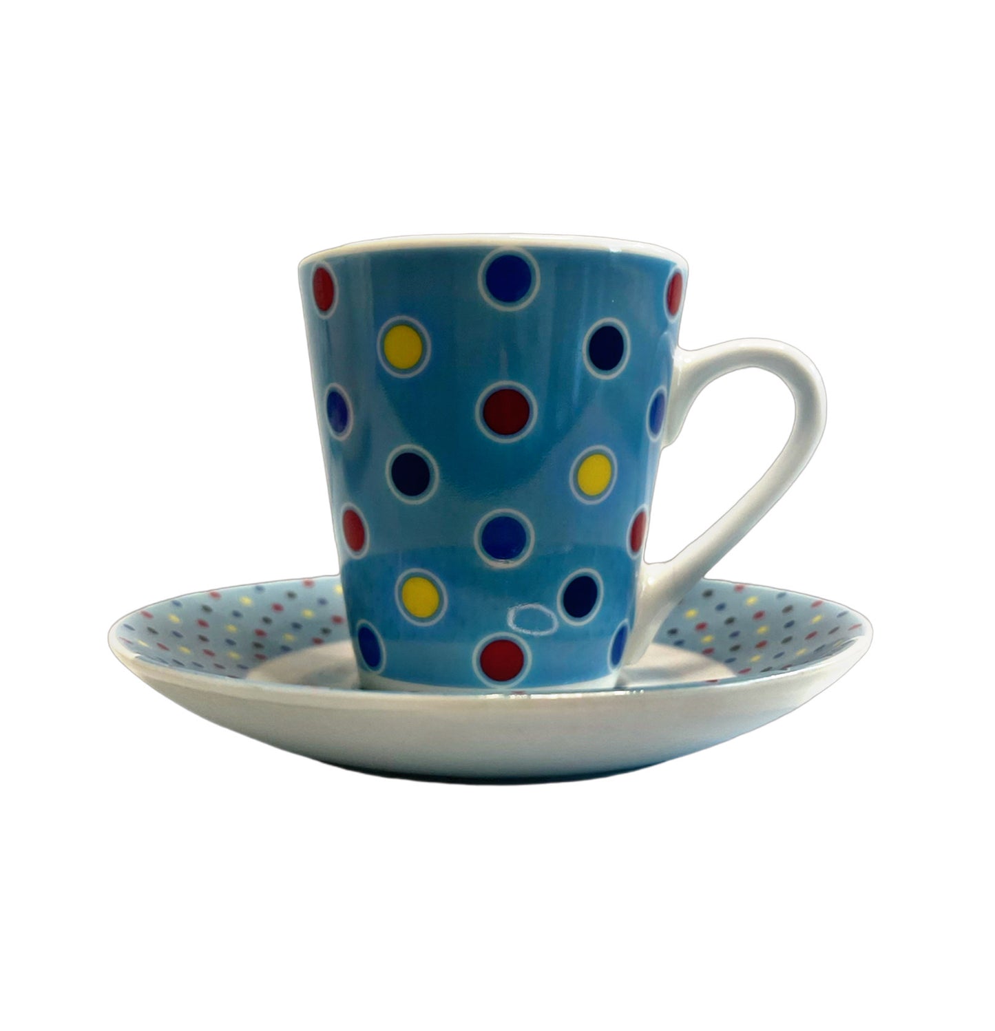 Blue Polka Dot Tea Coffee Mini Cup Candle