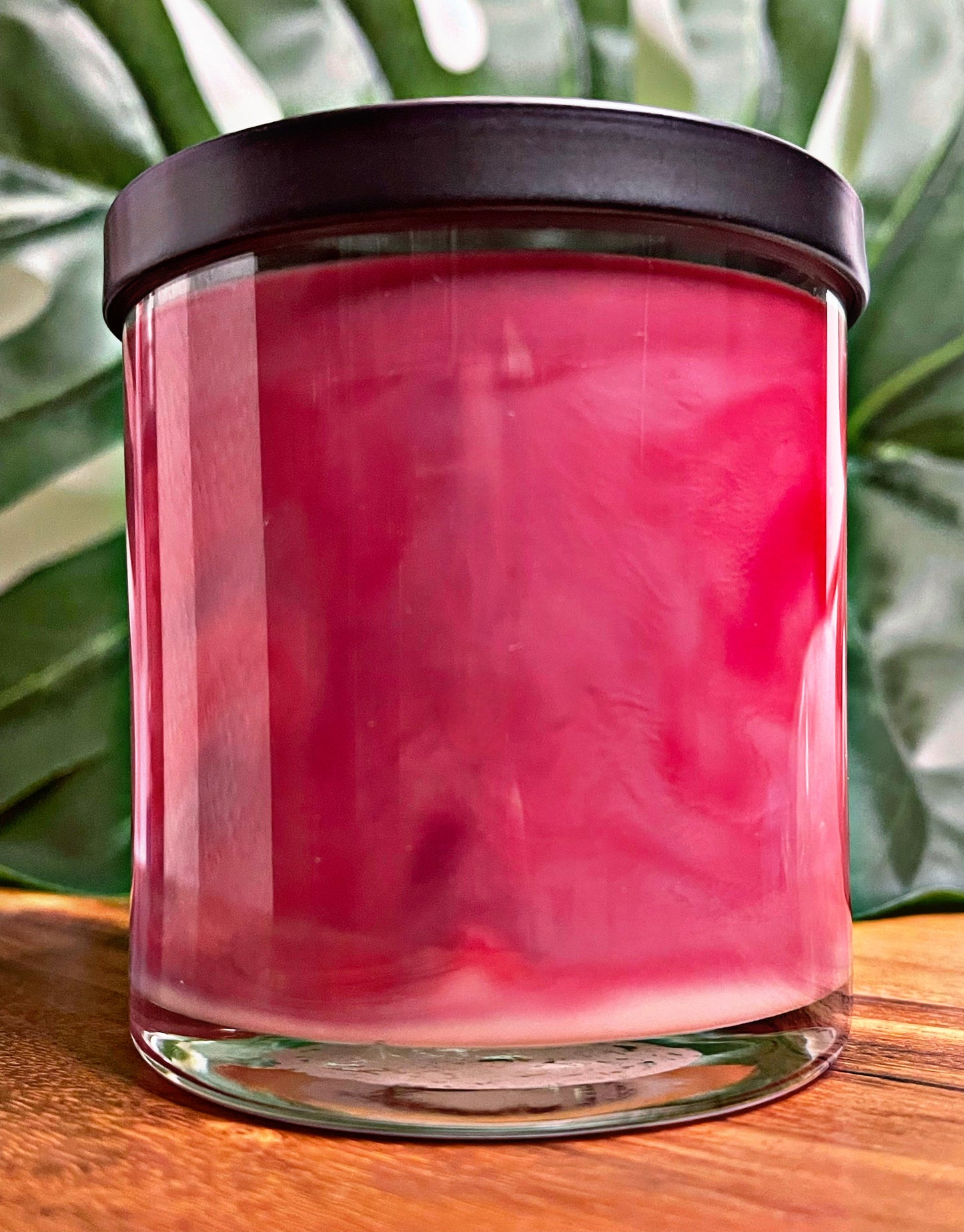 Black Cherry Marbled Candle Premium Wax Wooden Wick 9 oz Jar