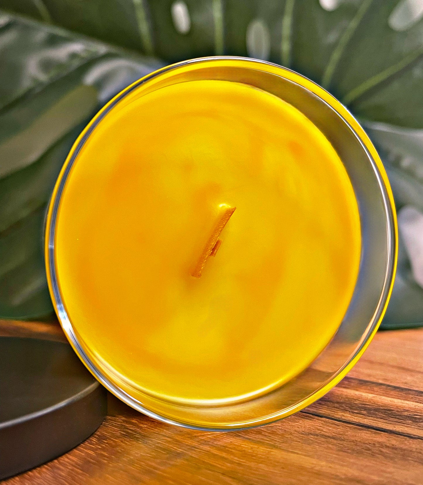 Lemon Sugar Marbled Candle Premium Wax Wooden Wick 9 oz Jar