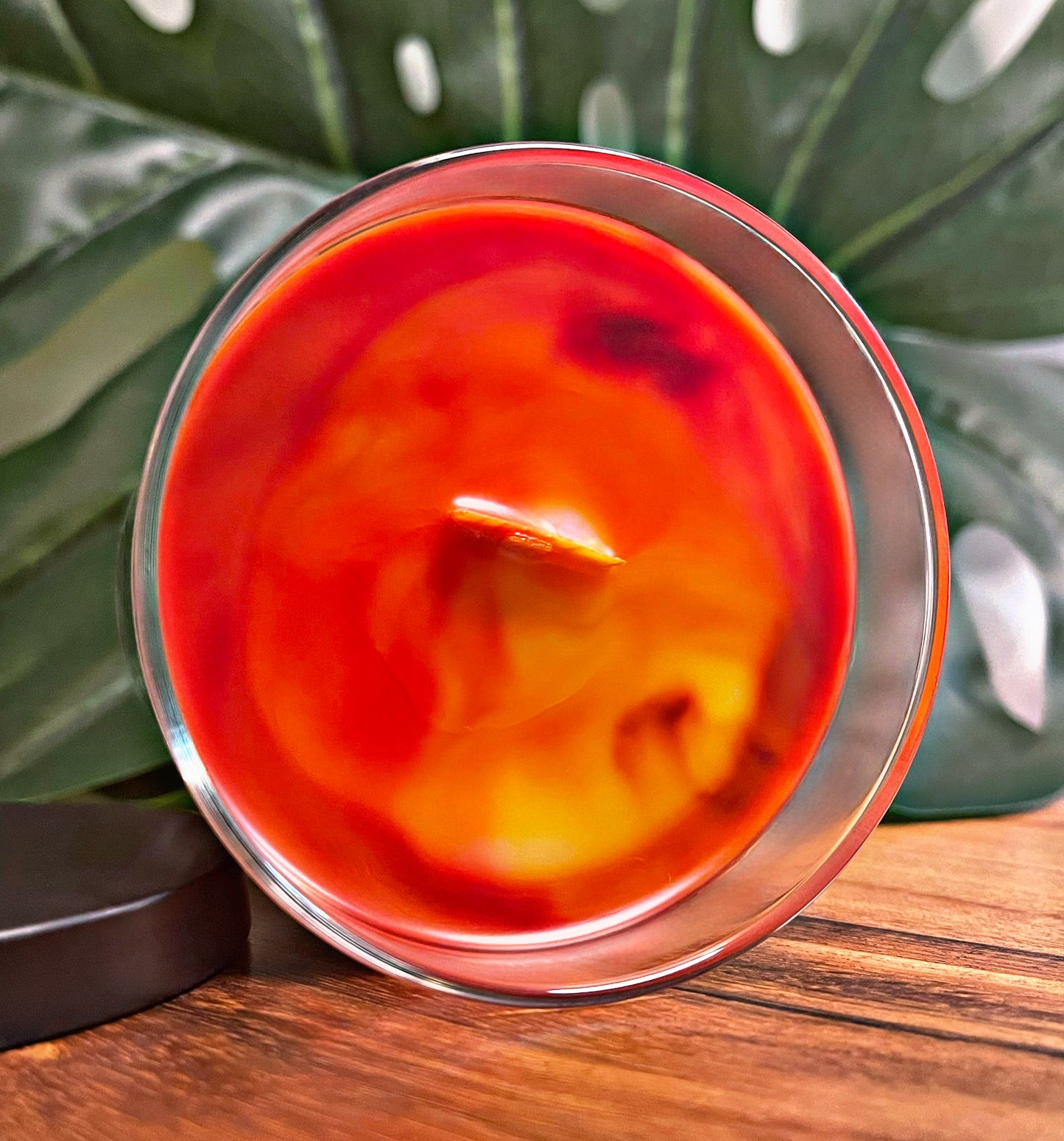 Sandalwood Rose Marbled Candle Premium Wax Wooden Wick 9 oz Jar