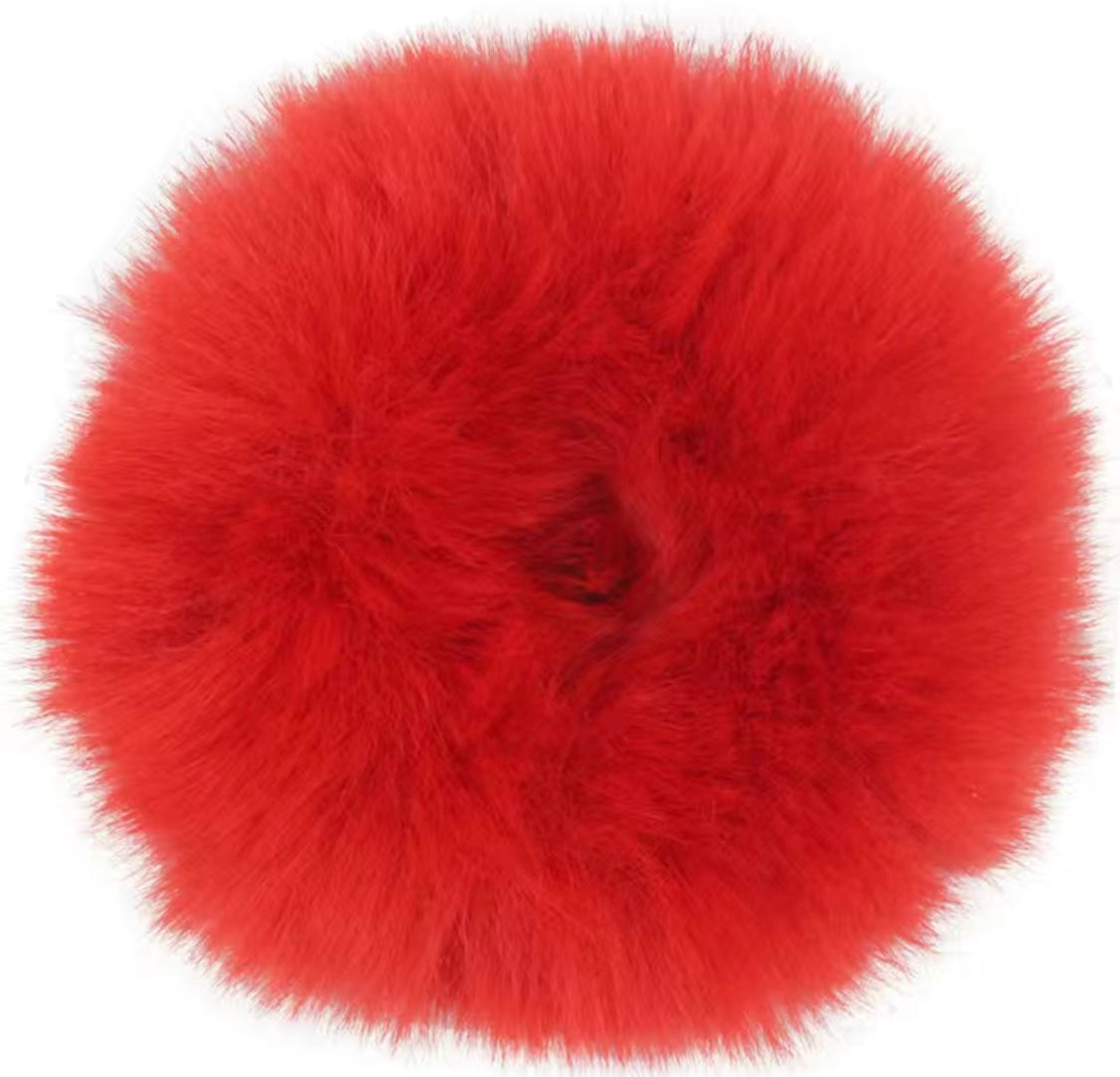 Faux Rabbit Fur Hair Scrunchie - Multiple Colors