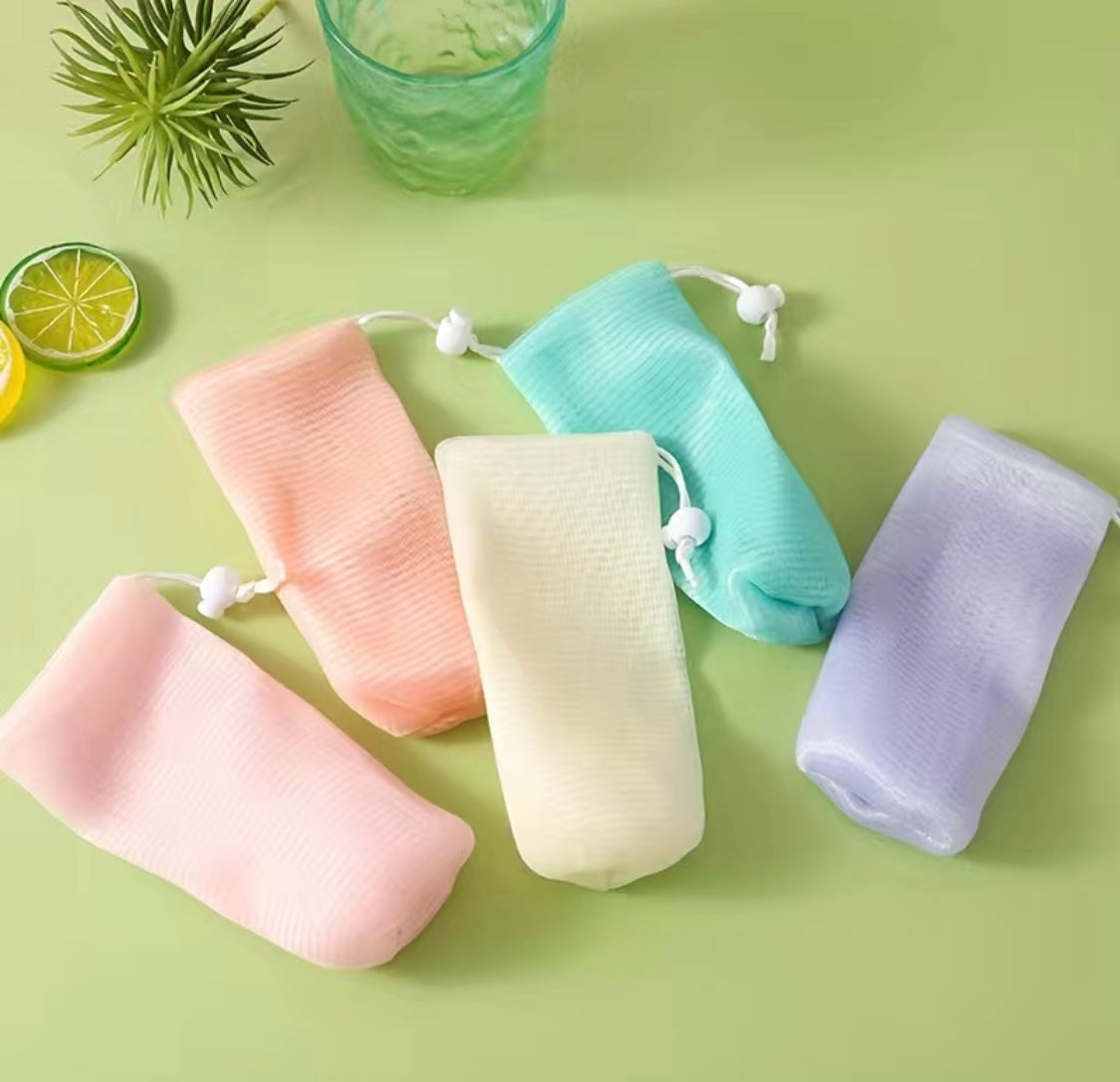 Mesh Soap Saver Bag/Sleeve with Draw String - Multiple Colors