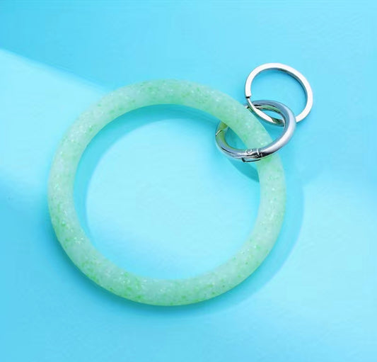 Green Round Silicone Hoop Key Chain