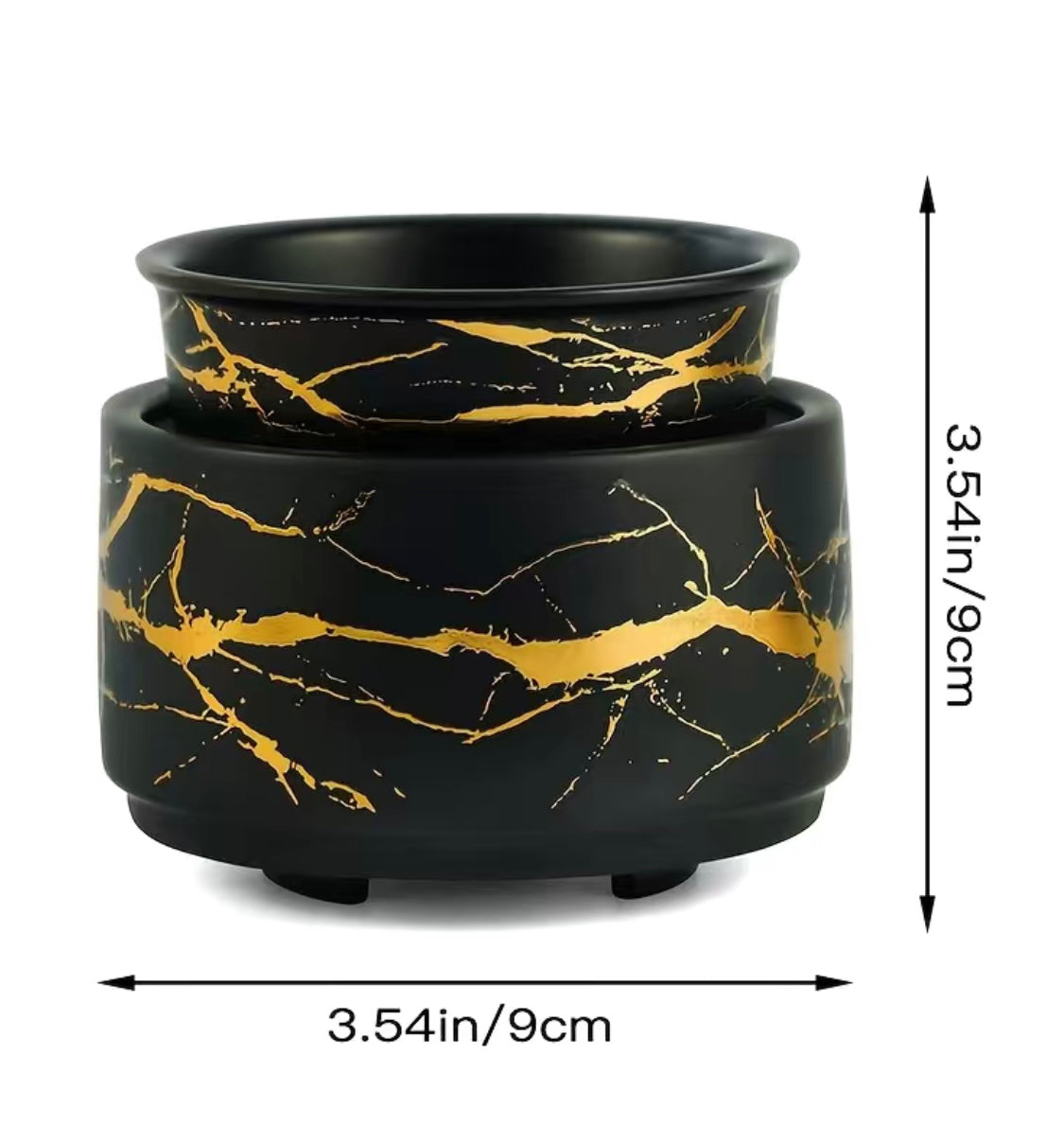 Black and Gold Marbled Ceramic Electric Wax Warmer