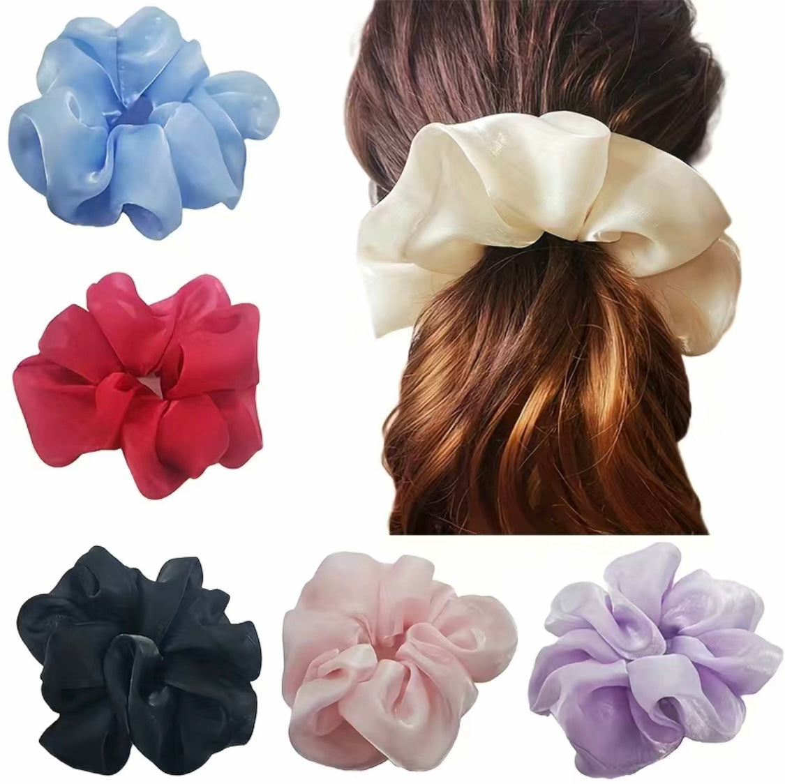 Silky Hair Scrunchie - Different Solid Colors