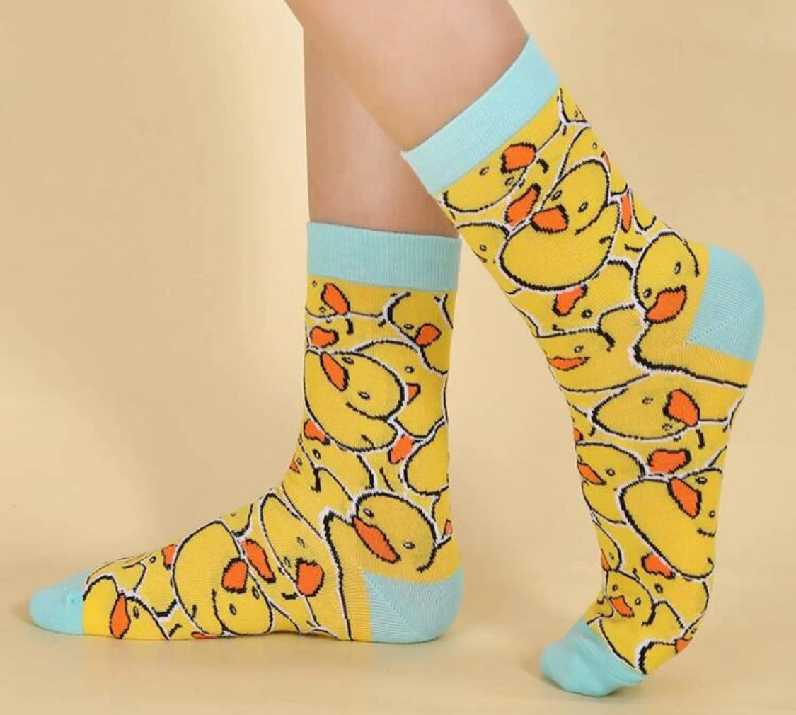 Rubber Duck Socks - Yellow/Blue - One Size Fits All