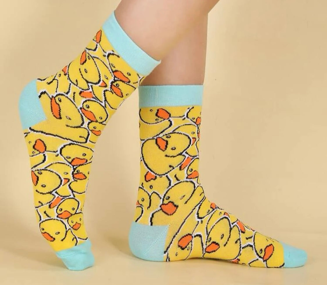 Rubber Duck Socks - Yellow/Blue - One Size Fits All