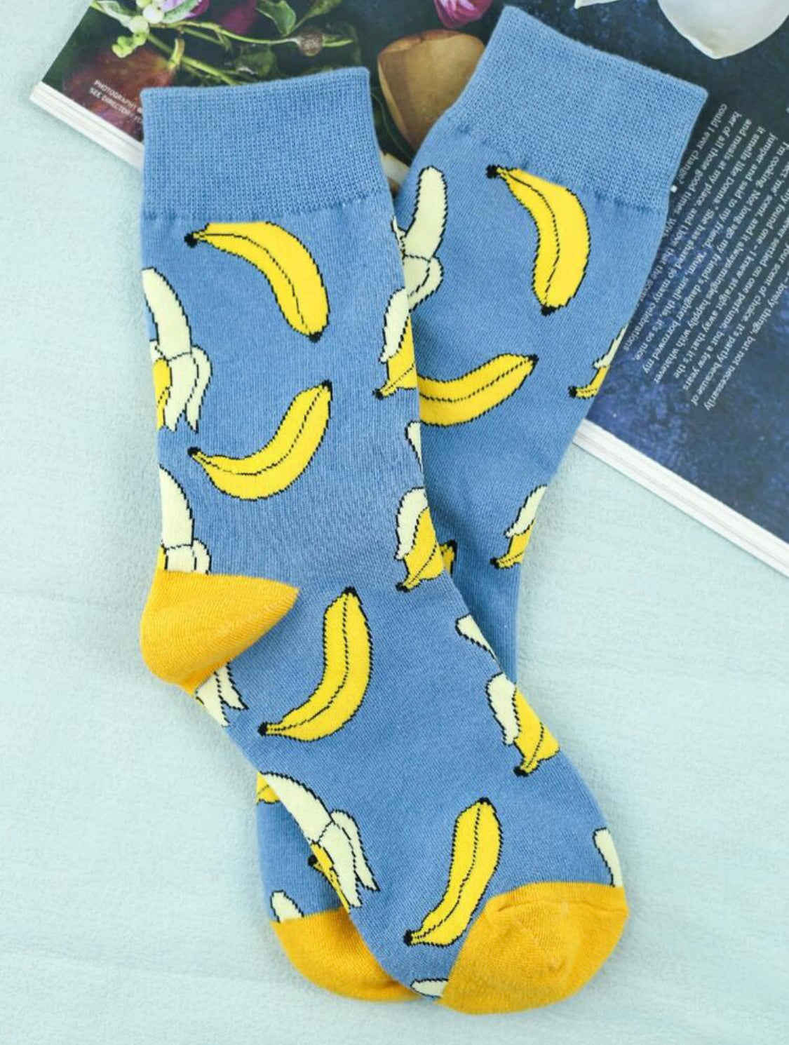 Banana Socks - Blue/Yellow - One Size Fits All