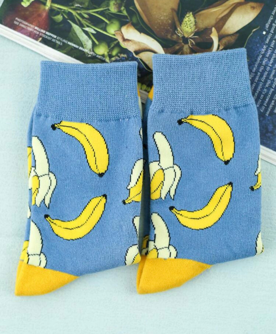 Banana Socks - Blue/Yellow - One Size Fits All