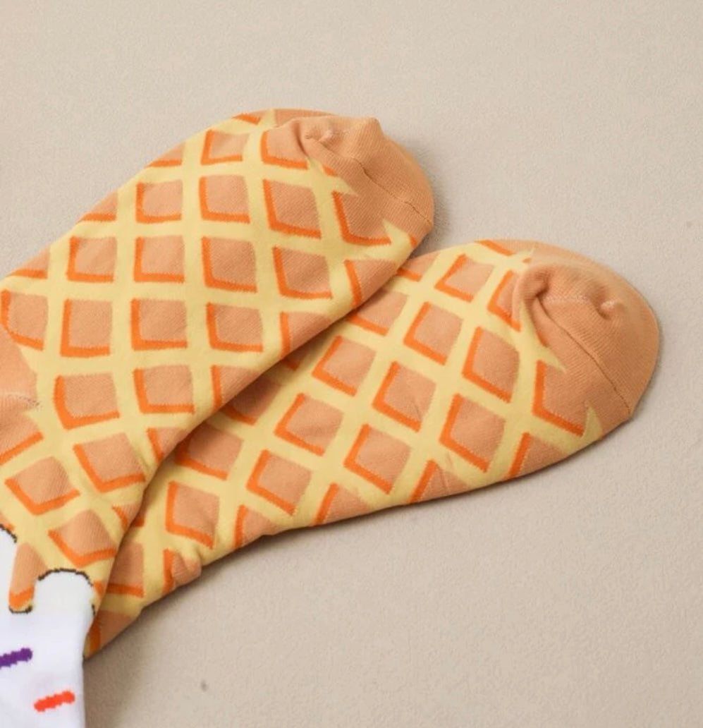 Ice Cream Cone with Sprinkles Socks - One Size Fits All