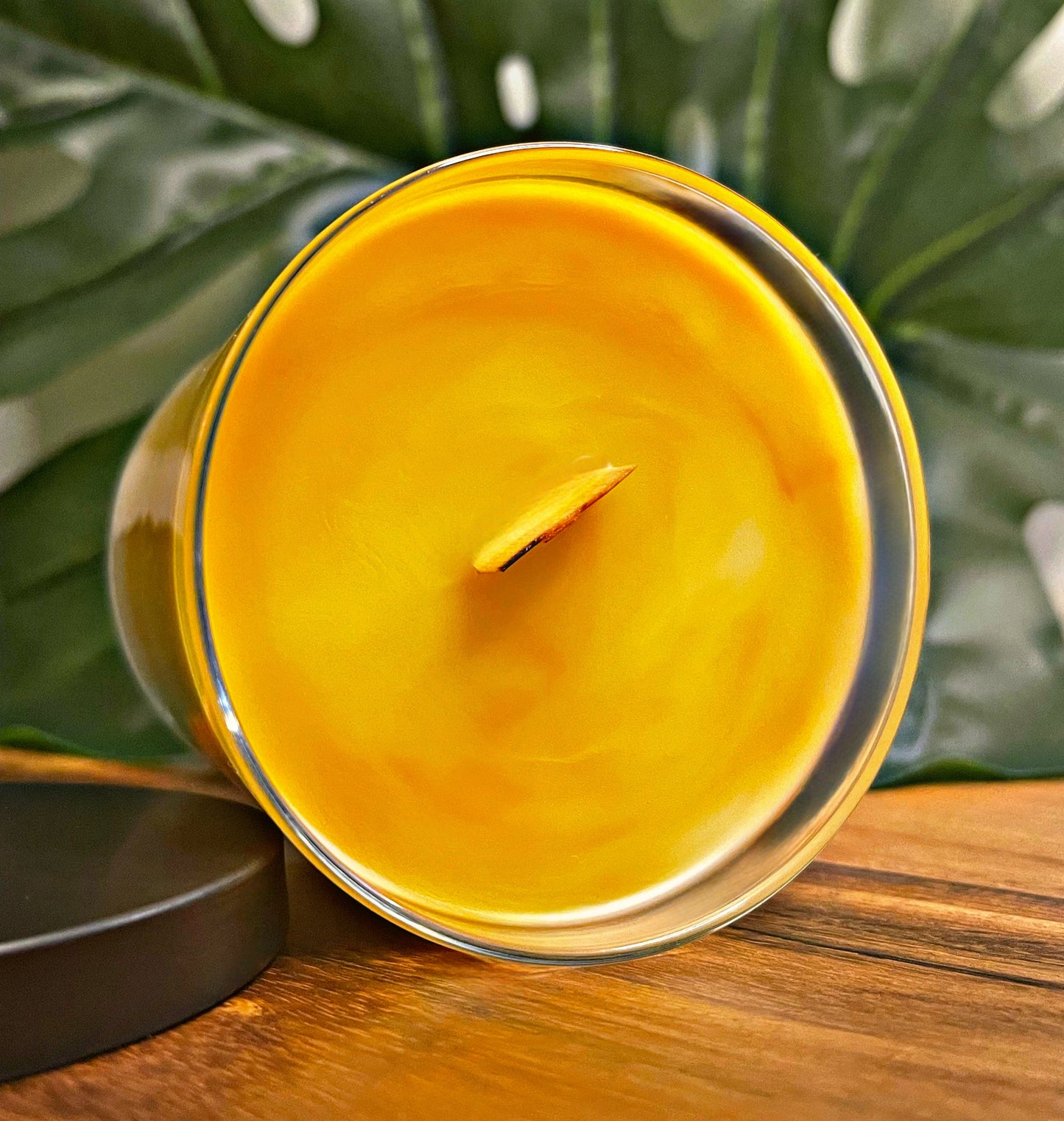 Vanilla Marbled Candle Premium Wax Wooden Wick 9 oz Jar