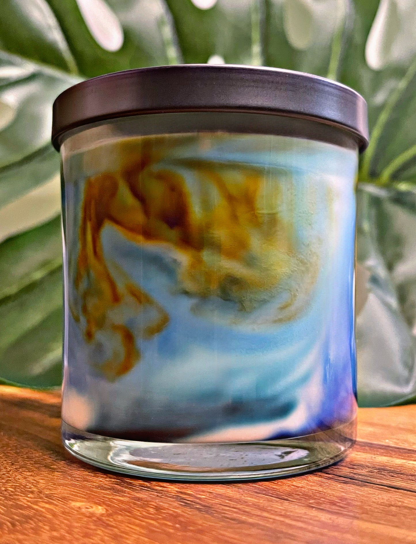 Blueberry Cobbler Marbled Candle Premium Wax Wooden Wick 9 oz Jar